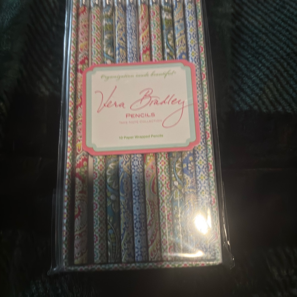Vera Bradley Floral Pencils - Blue and Green